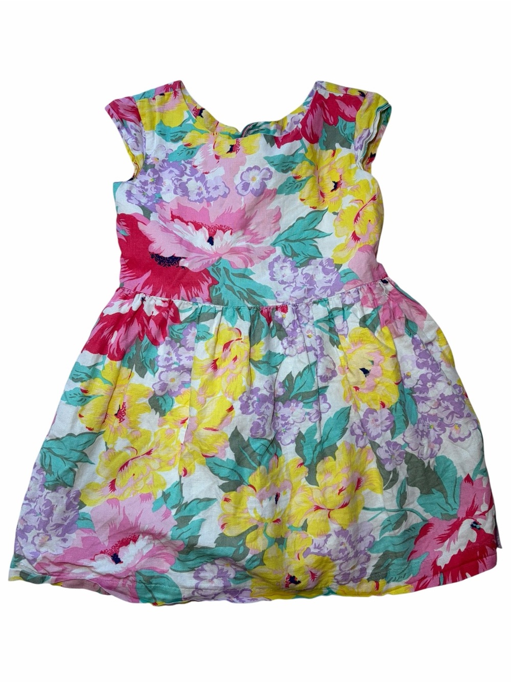 Gap Kids Vintage Floral Linen Blend Dress Girls Size Small (6–7) | 90s-Inspired